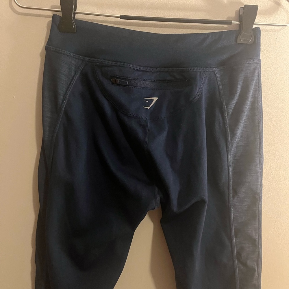 GymShark blue and gray rear zip contour leggings size extra small - Picture 7 of 8